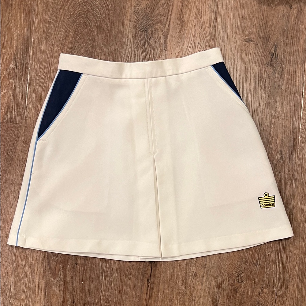 Admiral retro Cream and Navy tennis Skirt
